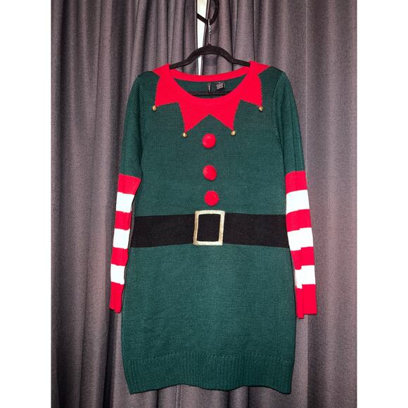 Ugly Christmas Sweater Dress Xmas Size Small - Picture 1 of 3
